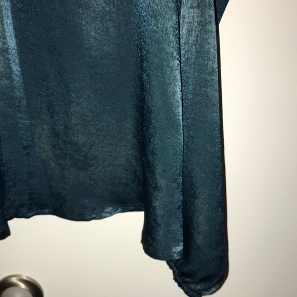 Anthropologie En Elly Cutout Silk Blue Green Top - Picture 3 of 8